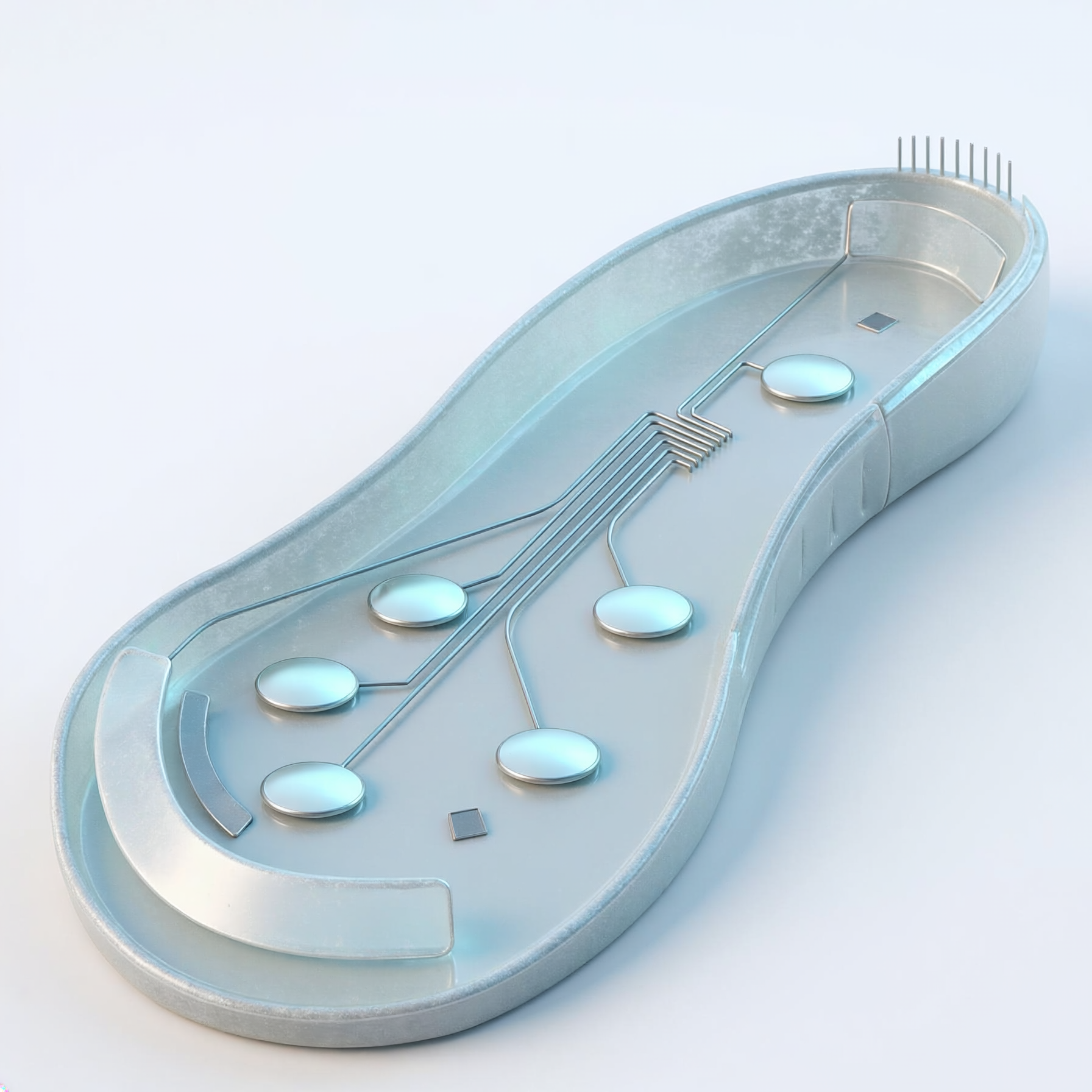 Artist rendition of a treatment-insole cutaway schematic